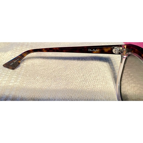 Dior Sight 1 Oversized Cat Eye Sunglasses Top Havana 54mm Clear Tortoiseshell - Picture 11 of 14